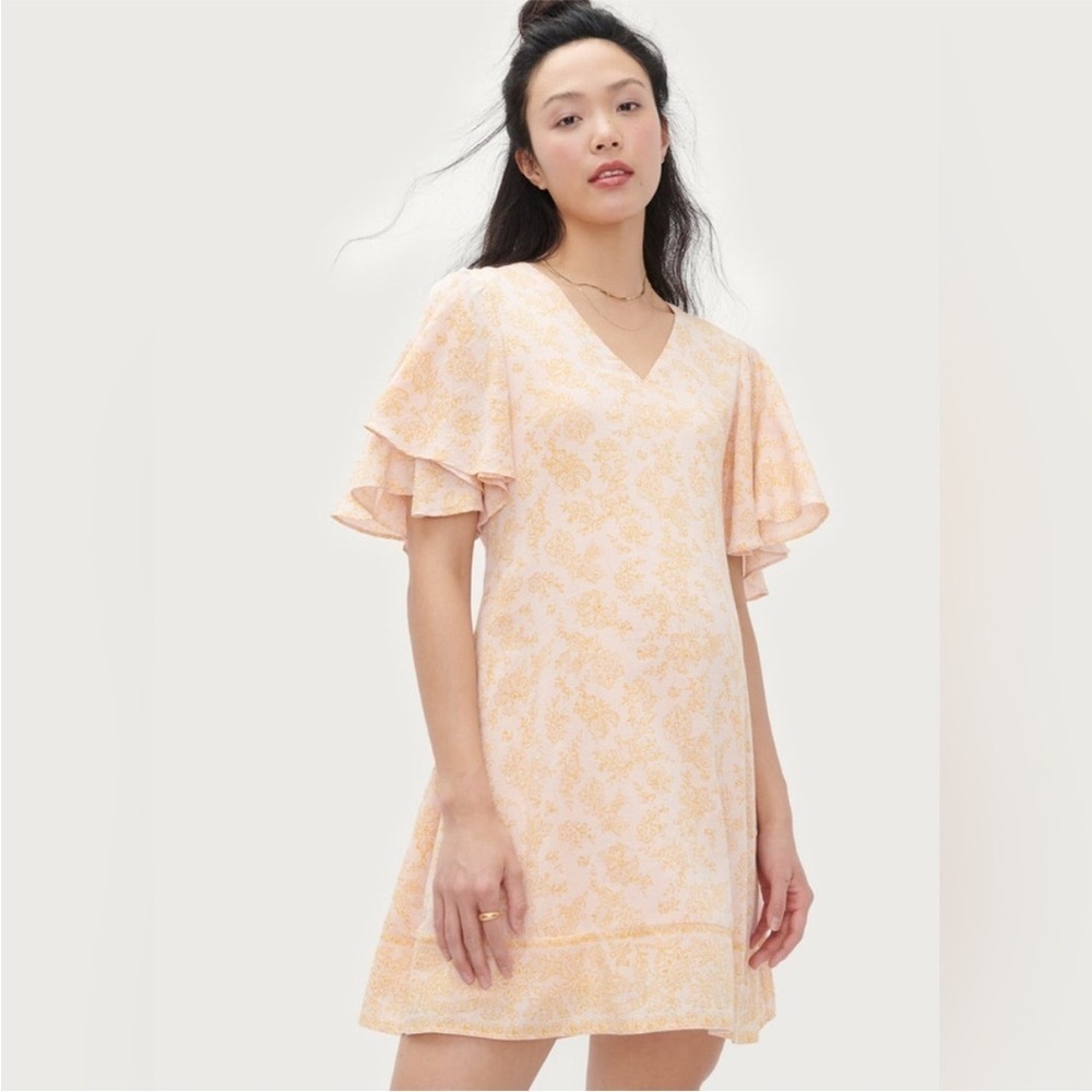 Hatch Maternity Grace Floral Ruffle Sleeve Dress